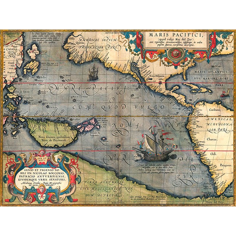 Map of the Pacific Ocean, 1589