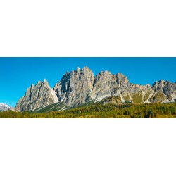 Pomagagnon and larches in autumn, Cortina d'Ampezzo, Dolomites, Italy