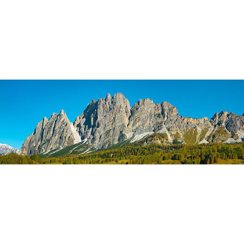 Pomagagnon and larches in autumn, Cortina d'Ampezzo, Dolomites, Italy