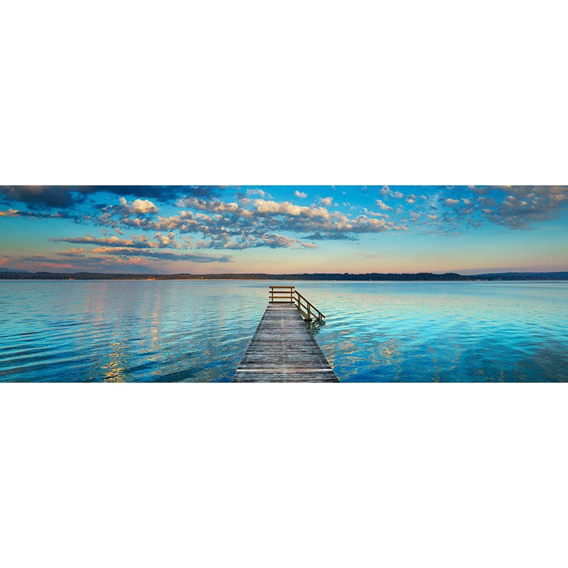 Boat ramp and filigree clouds, Bavaria, Germany