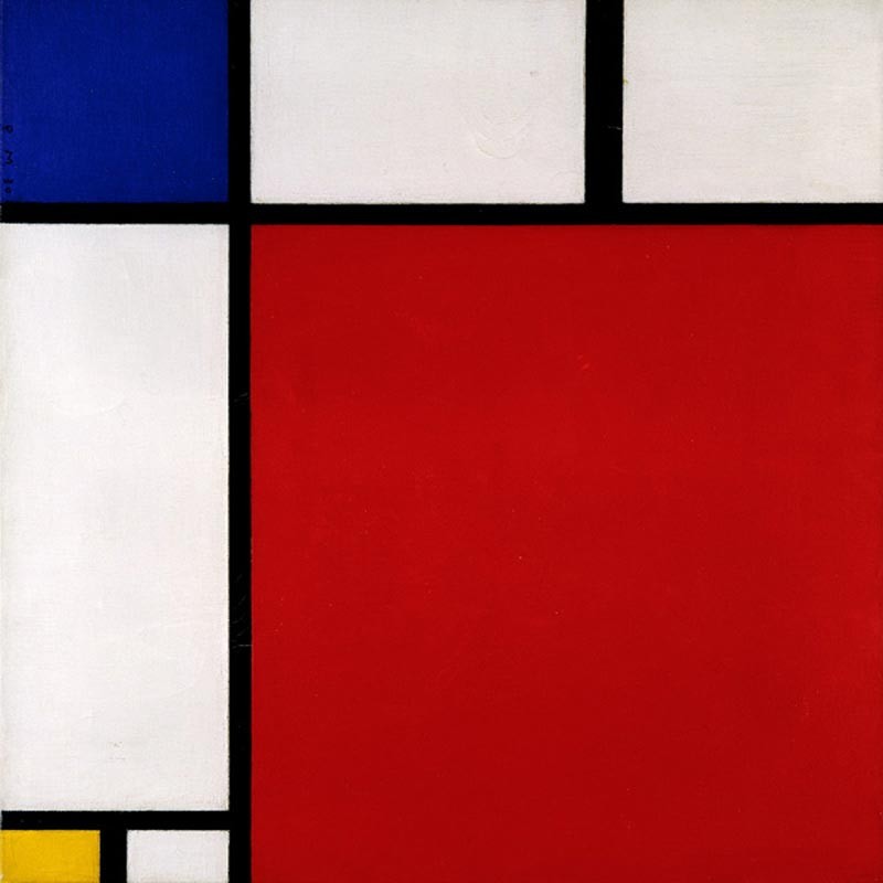 COMPOSITION WITH RED, BLUE AND YELLOW