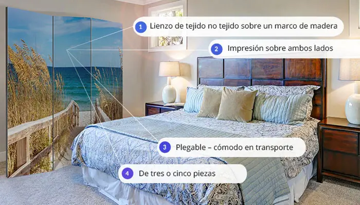 Biombo Dream Atmosphera  Hacer una habitación más íntima, proteger de las  corrientes de aire o simplemente decorar, este biombo Dream de Atmosphera  tiene muchas ventajas. Pantalla móvilCompuesta de 3 paneles de